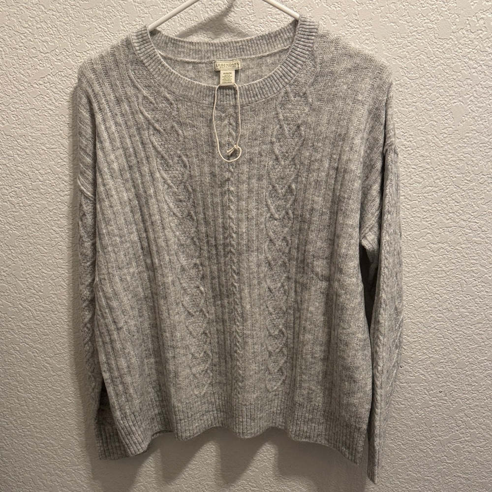 Light Gray Cable Knit Sweater